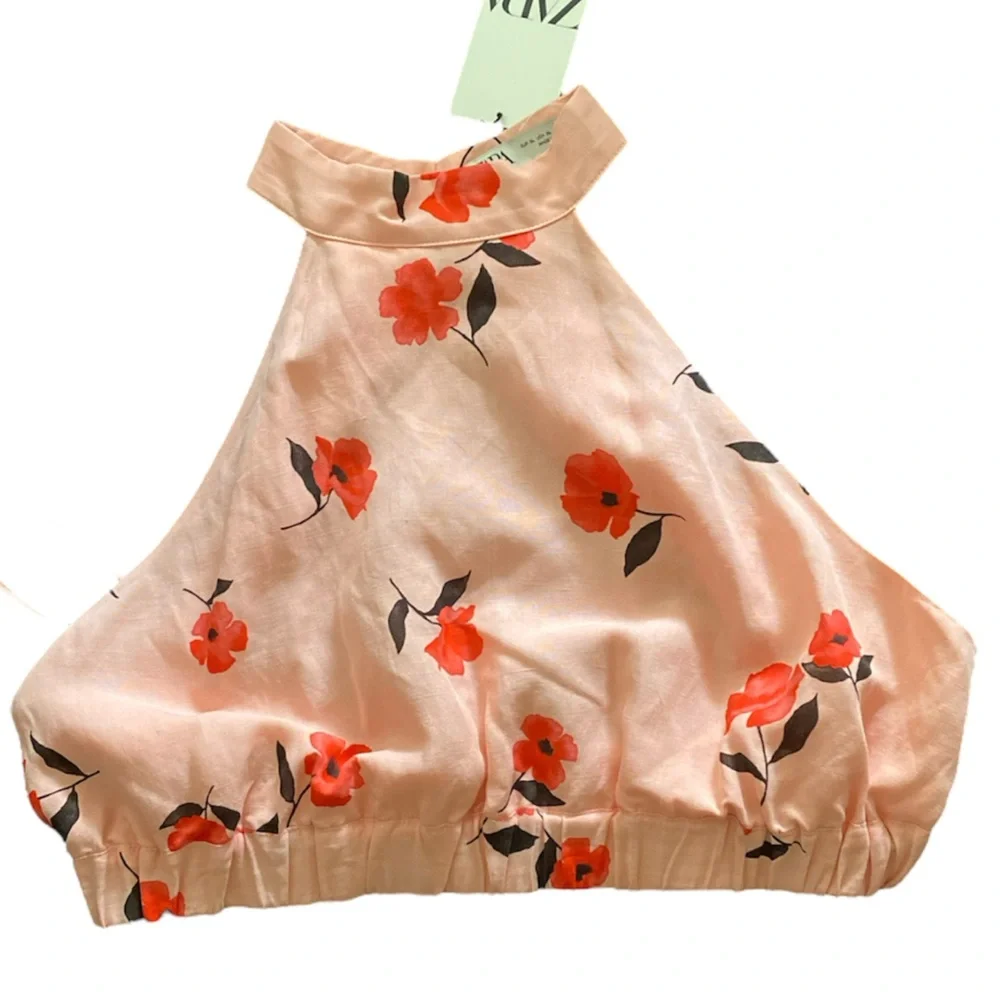 Zara Linen Blend Floral Print Top - Picture 3 of 7